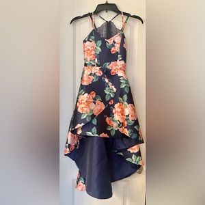 Tween Diva Navy Floral High Low Dress Girl’s Size 8
